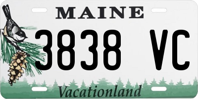 ME license plate 3838VC