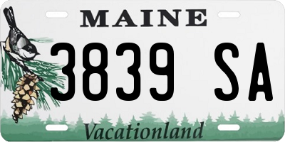 ME license plate 3839SA