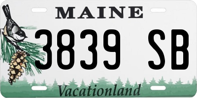 ME license plate 3839SB