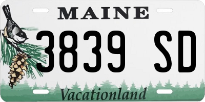 ME license plate 3839SD