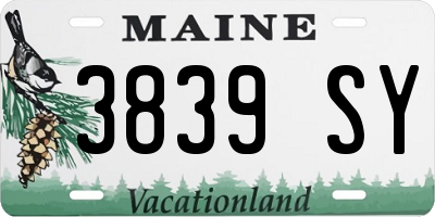 ME license plate 3839SY