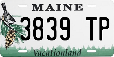 ME license plate 3839TP