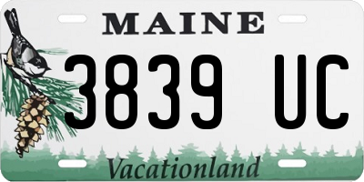 ME license plate 3839UC