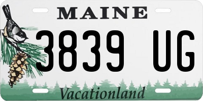 ME license plate 3839UG