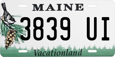 ME license plate 3839UI