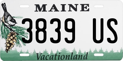 ME license plate 3839US