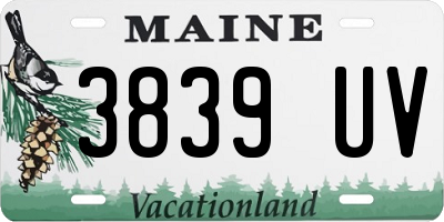 ME license plate 3839UV