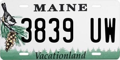 ME license plate 3839UW