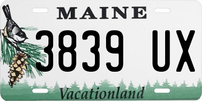 ME license plate 3839UX