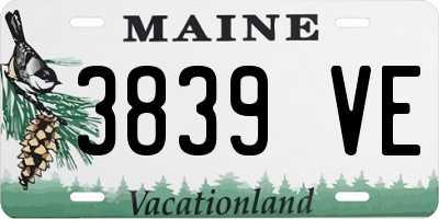 ME license plate 3839VE