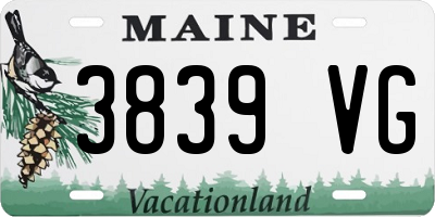 ME license plate 3839VG