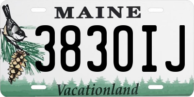 ME license plate 383OIJ