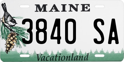 ME license plate 3840SA