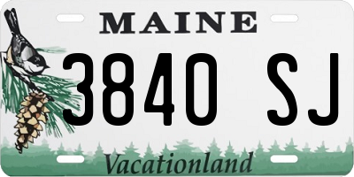 ME license plate 3840SJ