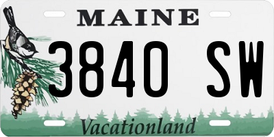 ME license plate 3840SW