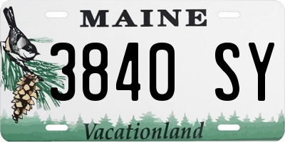 ME license plate 3840SY