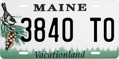 ME license plate 3840TO