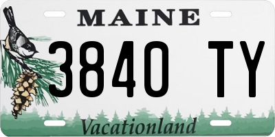 ME license plate 3840TY