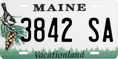 ME license plate 3842SA