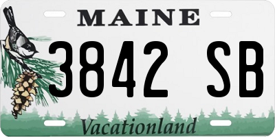 ME license plate 3842SB