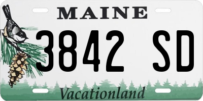 ME license plate 3842SD
