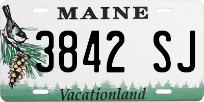ME license plate 3842SJ