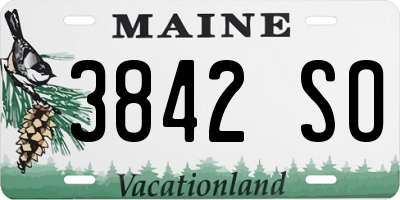 ME license plate 3842SO