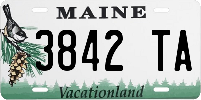 ME license plate 3842TA