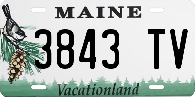 ME license plate 3843TV