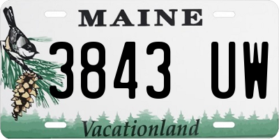 ME license plate 3843UW