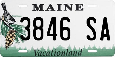 ME license plate 3846SA