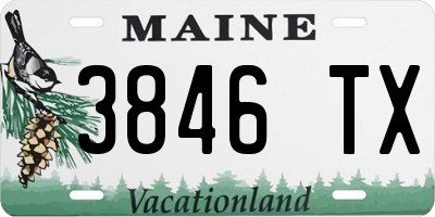 ME license plate 3846TX