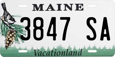 ME license plate 3847SA