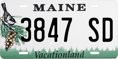 ME license plate 3847SD