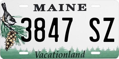 ME license plate 3847SZ