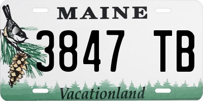 ME license plate 3847TB