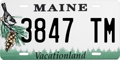 ME license plate 3847TM
