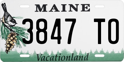 ME license plate 3847TO