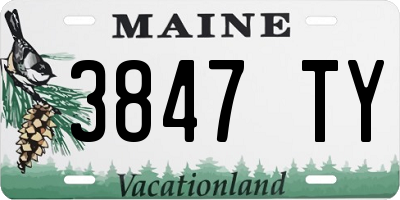 ME license plate 3847TY