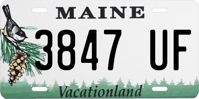 ME license plate 3847UF