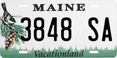 ME license plate 3848SA