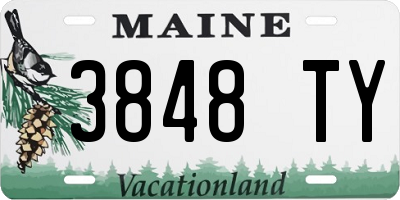 ME license plate 3848TY