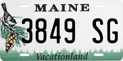 ME license plate 3849SG