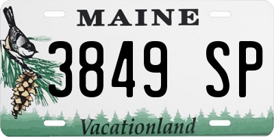 ME license plate 3849SP