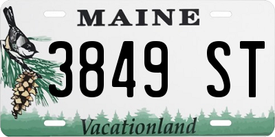 ME license plate 3849ST