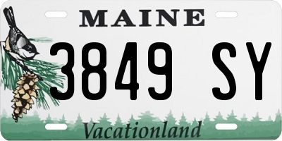 ME license plate 3849SY