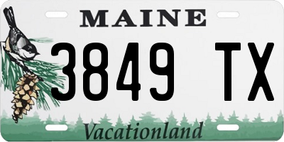 ME license plate 3849TX