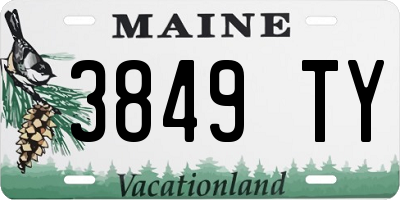 ME license plate 3849TY