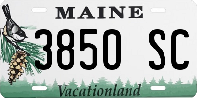 ME license plate 3850SC