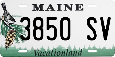 ME license plate 3850SV